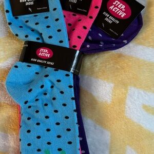 Polka Dot Socks - Blue, Pink, Purple